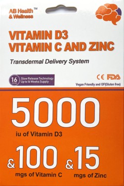 Vitamin D3, Vitamin C and Zinc Patch